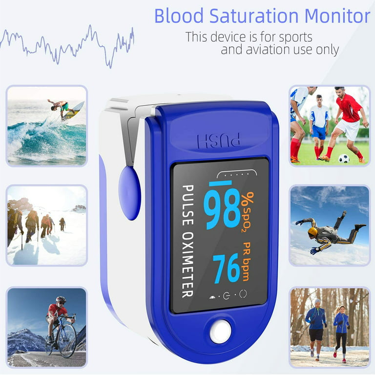 Dirisis Products Fingertip Pulse Oximeter, Large Screen Blood Oxygen Saturation Monitor, Oxygen Meter Finger with Heart Rate